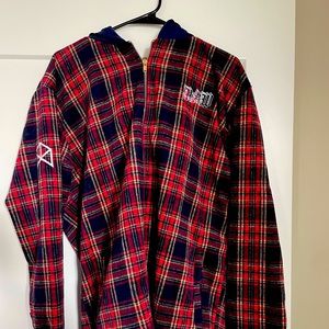RAWGEAR zip-up flannel hoodie